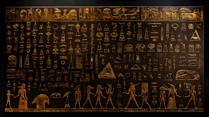 ancient egyptian hieroglyphics - 672153763
