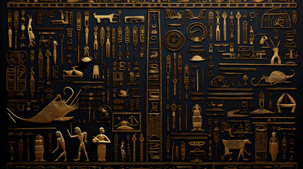 ancient egyptian hieroglyphics - obrazy, fototapety, plakaty