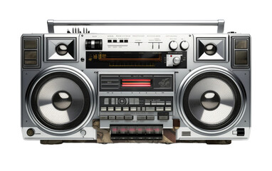 Portable Beats Navigating the Sounds of a Boombox on White or PNG Transparent Background.