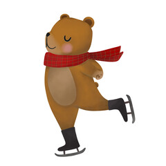 Teddy bear skating ,teddy bear on ice skates