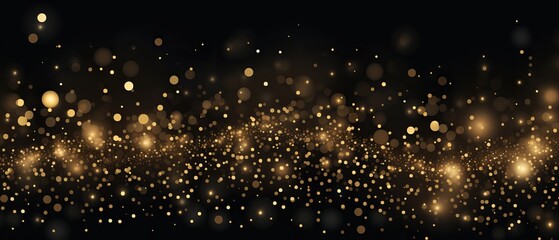Fototapeta na wymiar Golden Christmas delight: festive vector background with glitter and confetti on a stylish black canvas