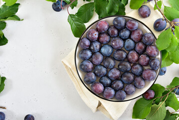 Plums on plate