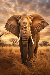 Fototapeta na wymiar african elephant in the savanna