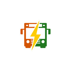 Electric bus icon isolated on transparent background