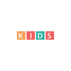 Kids letter logo design with four different colors 