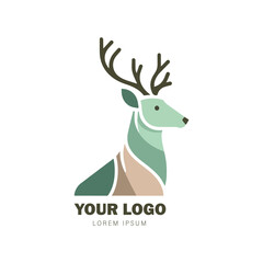 Vector logo design with a minimalist and colorful of a deer