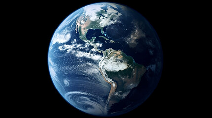 Planet Earth view from space..Sphere of nightly Earth planet in outer space. Solar system element. 