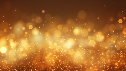 Fototapeta na wymiar Golden Christmas particles and sprinkles for a festive celebration - shiny golden lights wallpaper background
