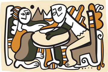  abstract shapes and captivating textures, resulting in a visually stunning composition. art vector illustration