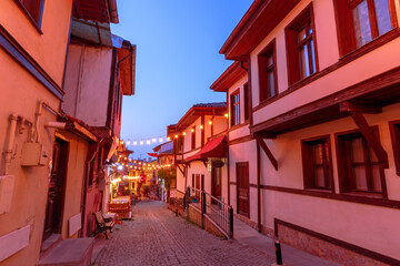 nocturnal panorama of Eskisehir city reveals its various districts, intertwined by roads running through. architectural marvels of the age-old Odunpazari sector contribute to Turkey's unique cityscape