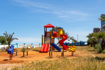 Children playground, Oran, Algeria. Perfect blue sky.