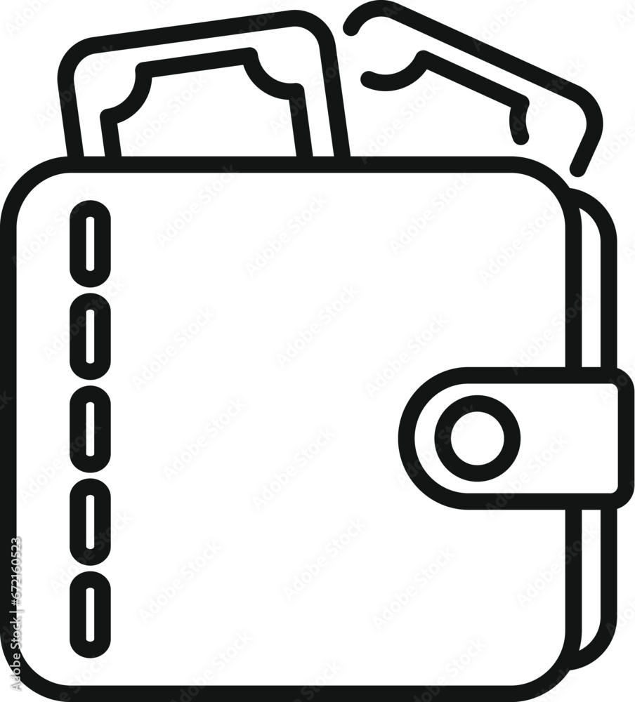 Canvas Prints full wallet of cash icon outline vector. payment stack. paper safe