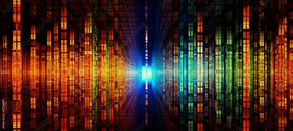 Poster Network space data technology background. Generative AI technology.