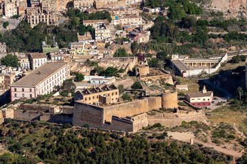 Aerial view of the Chateau-Neuf of Oran, Algeria, also called Rosalcazar  castle. English : New...