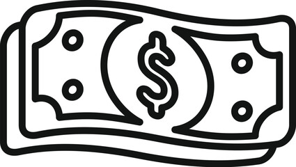 Cash money investment icon outline vector. Finance coin. App change safe