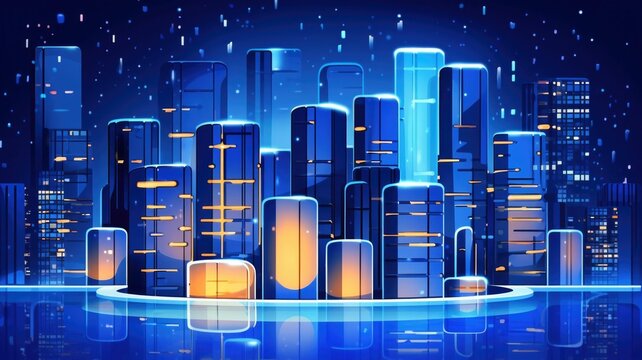 Infrastructure, new technology, management cloud computing illustration. Generative AI , 4k, Low file size,
