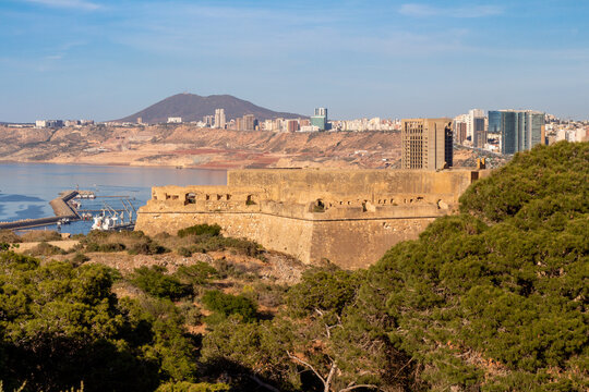 the Santa Cruz fort with buildings in the background, Oran, Algeria.