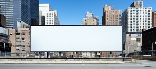 Obraz premium Empty billboard at city highway. Copy space for text and advert. Generative AI technology.
