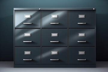 Document Organization: Front View Metal Filing Cabinet