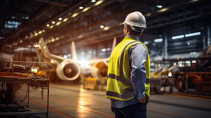 Aircraft Production Oversight: Engineer in Workshop
