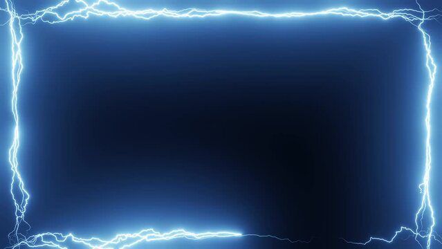 lightning frame background, bolt animation flicker light.