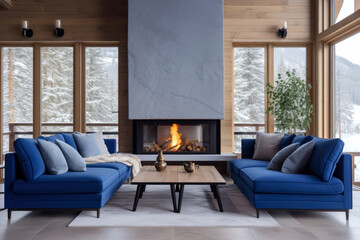 Obraz premium living room with fireplace