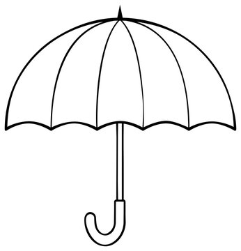 Umbrella outline icon. Coloring book page for children. Game for kids.