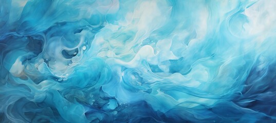 Abstract blue liquid cloudy texture background. Generative AI technology.	
