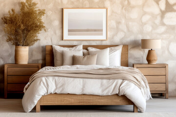 Fototapeta na wymiar Rustic Modern Bedroom Interior Design