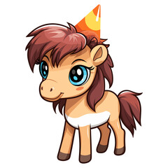 Obraz premium Horse Birthday isolated transparent Background