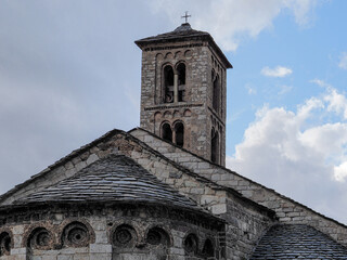 Church of Santa Maria in Taül (Lleida) Catalan Pyrenees. Romanesque churches. World Heritage.