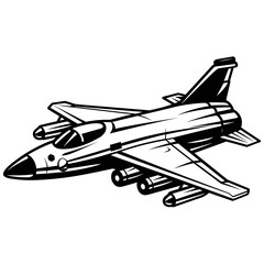 Military Jet Clipart Illustration. SVG Vector