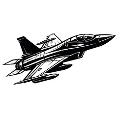Military Jet Clipart Illustration. SVG Vector - obrazy, fototapety, plakaty