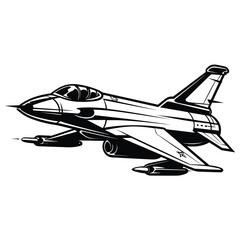Fototapeta na wymiar Military Jet Clipart Illustration. SVG Vector