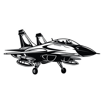 Military Jet Clipart Illustration. SVG Vector