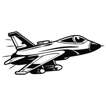 Military Jet Clipart Illustration. SVG Vector