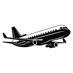 Icon Illustration of Airplane Isolated on White Background. Vector SVG
