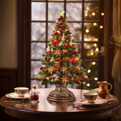 Fototapeta premium christmas table setting