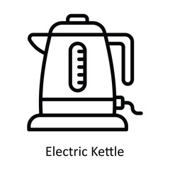 Electric Kettle vector  outline Design illustration. Symbol on White background EPS 10 File