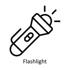 Flashlight vector  outline Design illustration. Symbol on White background EPS 10 File