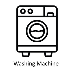 Washing Machine vector  outline Design illustration. Symbol on White background EPS 10 File