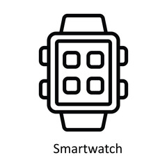 Smart watch vector  outline Design illustration. Symbol on White background EPS 10 File