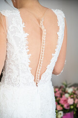 gorgeous white wedding dress detail