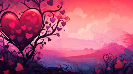 Valentine background with copyspace. Valentine concept. Generative AI