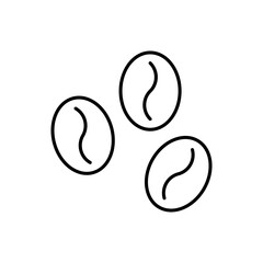 Coffee beans line icon on white. Editable stroke