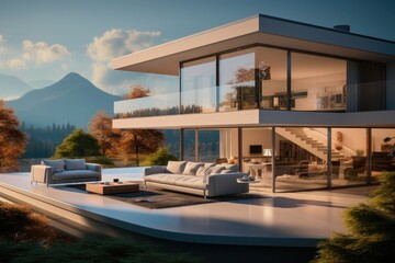 Fototapeta premium Modern Smart home, minimalist style.