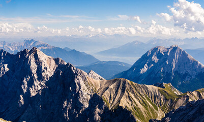 Naklejka premium Mountains on the border of Germany and Austria.