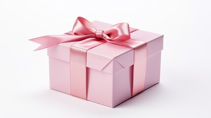 Square Pink Gift Box with bow