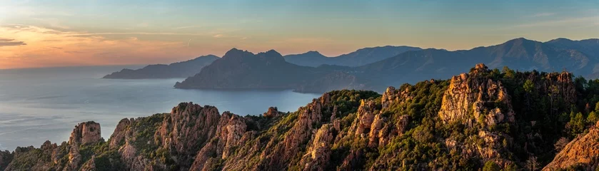 Wandaufkleber Landscape with Calanques de Piana, Corsica island, France © hajdar