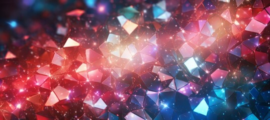 Abstract shiny blue red diamond background. Generative AI technology. - obrazy, fototapety, plakaty